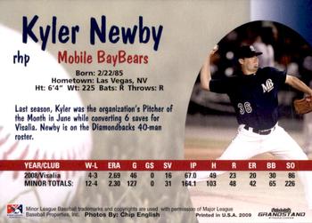 2009 Grandstand Mobile BayBears #NNO Kyler Newby Back