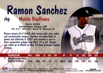 2009 Grandstand Mobile BayBears #NNO Ramon Sanchez Back