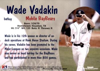 2009 Grandstand Mobile BayBears #NNO Wade Vadakin Back