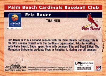 2009 Grandstand Palm Beach Cardinals #NNO Eric Bauer Back