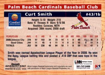 2009 Grandstand Palm Beach Cardinals #NNO Curt Smith Back