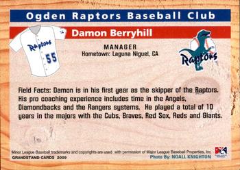 2009 Grandstand Ogden Raptors #NNO Damon Berryhill Back