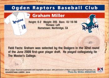 2009 Grandstand Ogden Raptors #NNO Graham Miller Back