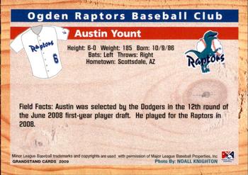 2009 Grandstand Ogden Raptors #NNO Austin Yount Back