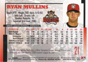 2009 Grandstand New Britain Rock Cats #NNO Ryan Mullins Back