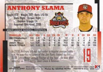 2009 Grandstand New Britain Rock Cats #NNO Anthony Slama Back