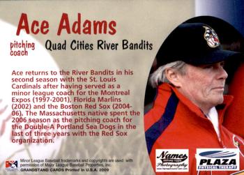 2009 Grandstand Quad Cities River Bandits #NNO Ace Adams Back