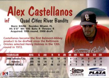 2009 Grandstand Quad Cities River Bandits #NNO Alex Castellanos Back