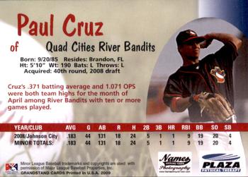 2009 Grandstand Quad Cities River Bandits #NNO Paul Cruz Back