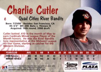 2009 Grandstand Quad Cities River Bandits #NNO Charlie Cutler Back