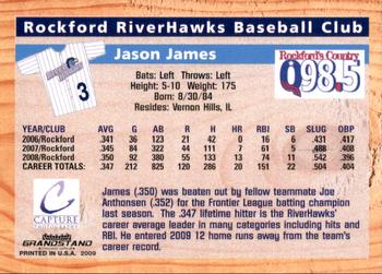 2009 Grandstand Rockford RiverHawks #NNO Jason James Back