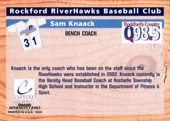 2009 Grandstand Rockford RiverHawks #NNO Sam Knaack Back