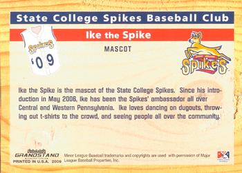 2009 Grandstand State College Spikes #NNO Ike the Spike Back