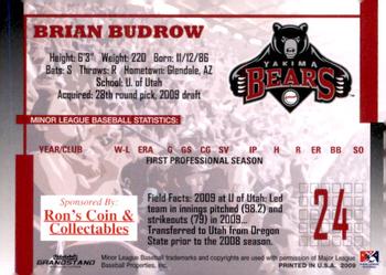2009 Grandstand Yakima Bears #NNO Brian Budrow Back