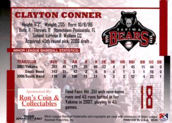 2009 Grandstand Yakima Bears #NNO Clayton Conner Back