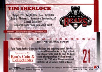 2009 Grandstand Yakima Bears #NNO Tim Sherlock Back