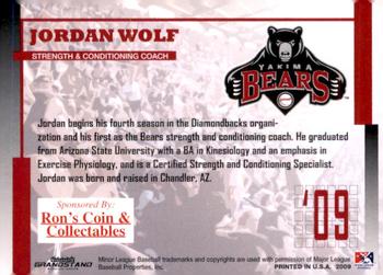2009 Grandstand Yakima Bears #NNO Jordan Wolf Back