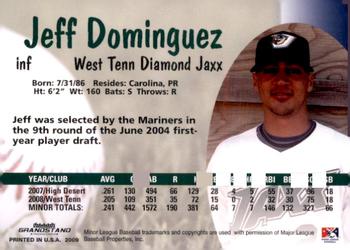2009 Grandstand West Tenn Diamond Jaxx #NNO Jeff Dominguez Back