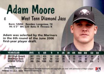 2009 Grandstand West Tenn Diamond Jaxx #NNO Adam Moore Back