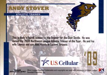 2009 Grandstand Tri-City Dust Devils #NNO Andy Stover Back