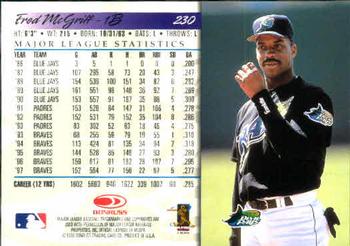 1998 Donruss #230 Fred McGriff Back