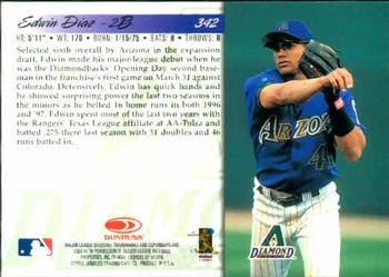 1998 Donruss #342 Edwin Diaz Back