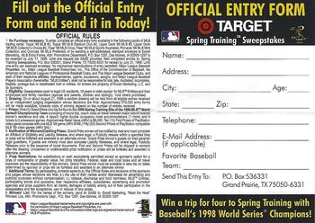 1998 Donruss #NNO Target Spring Training Sweepstakes Back