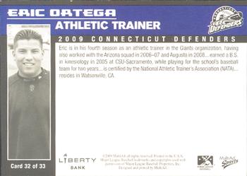 2009 MultiAd Connecticut Defenders #32 Eric Ortega Back