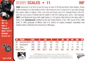 2009 MultiAd Iowa Cubs #3 Bobby Scales Back