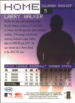 2003 Leaf - Home #5 Larry Walker Back