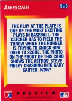 1992 Triple Play - Previews #5 Gary Carter / Steve Finley Back
