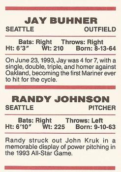 1994 Red Foley #NNO Jay Buhner / Randy Johnson Back