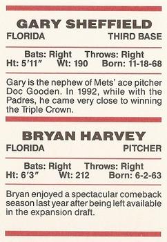 1994 Red Foley #NNO Gary Sheffield / Bryan Harvey Back