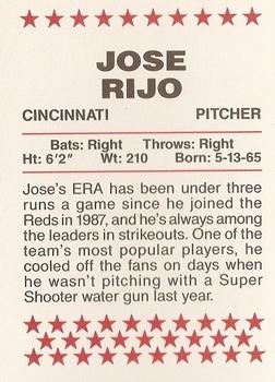 1994 Red Foley #NNO Jose Rijo Back