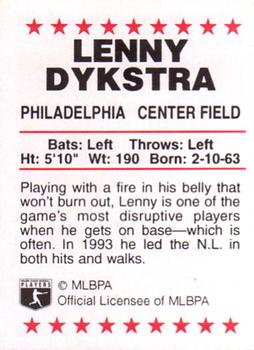 1996 Red Foley #NNO Lenny Dykstra Back