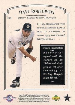 1998 SP Top Prospects - Small Town Heroes #H28 Dave Borkowski Back
