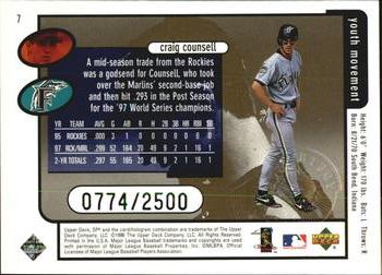 1998 SPx Finite - Radiance #7 Craig Counsell Back