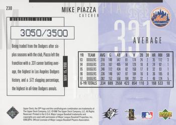 1998 SPx Finite - Radiance #230 Mike Piazza Back
