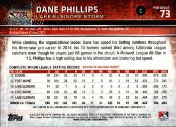 2015 Topps Pro Debut - Autographs #73 Dane Phillips Back