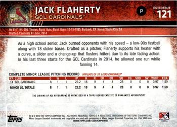 2015 Topps Pro Debut - Autographs #121 Jack Flaherty Back