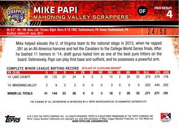 2015 Topps Pro Debut - Autographs Gold #4 Mike Papi Back