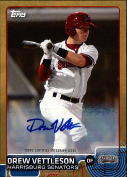 2015 Topps Pro Debut - Autographs Gold #183 Drew Vettleson Front