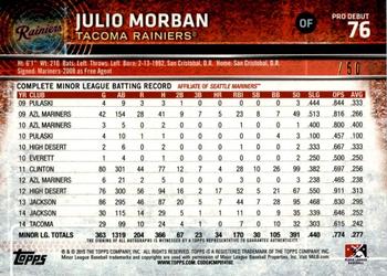 2015 Topps Pro Debut - Autographs Gold #76 Julio Morban Back