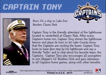 2015 Grandstand Lake County Captains #NNO Captain Tony Back