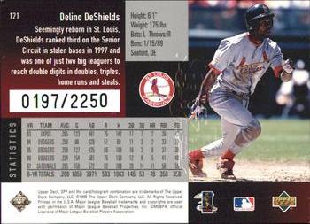 1998 SPx Finite - Spectrum #121 Delino DeShields Back