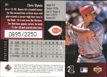 1998 SPx Finite - Spectrum #261 Chris Stynes Back