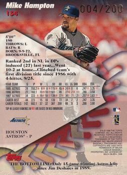 1998 Stadium Club - First Day Issue #154 Mike Hampton Back