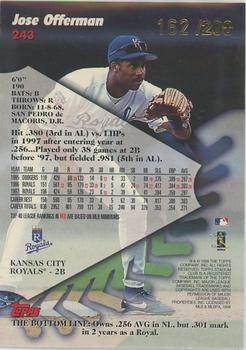 1998 Stadium Club - First Day Issue #243 Jose Offerman Back