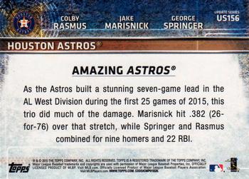 2015 Topps Update #US156 Amazing Astros (Colby Rasmus / Jake Marisnick / George Springer) Back