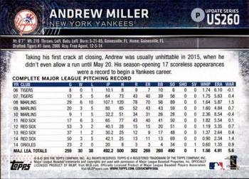 2015 Topps Update #US260 Andrew Miller Back